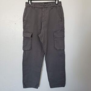 Asos Design Women's 28 Dark Grey Charcoal Cargo Jeans Casual Pants High Waisted